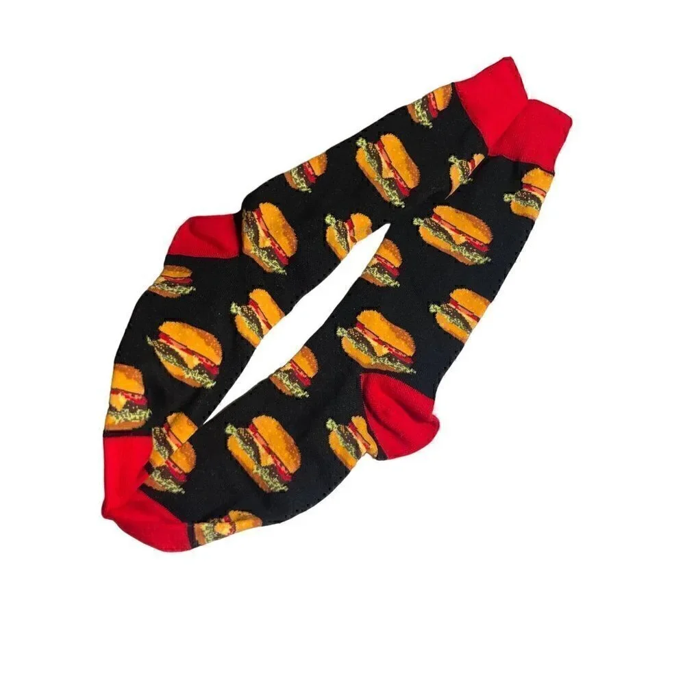 Socksmith Men's Crew Socks Good Burgers Cheeseburgers Fund Food Novelty Footwear